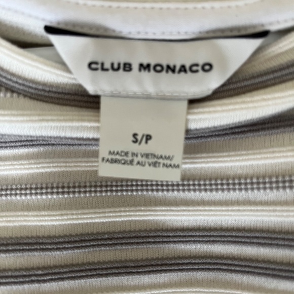 Club Monaco Tie Back Crop Top, White and Grey Striped, Size S, NWOT - Picture 7 of 7